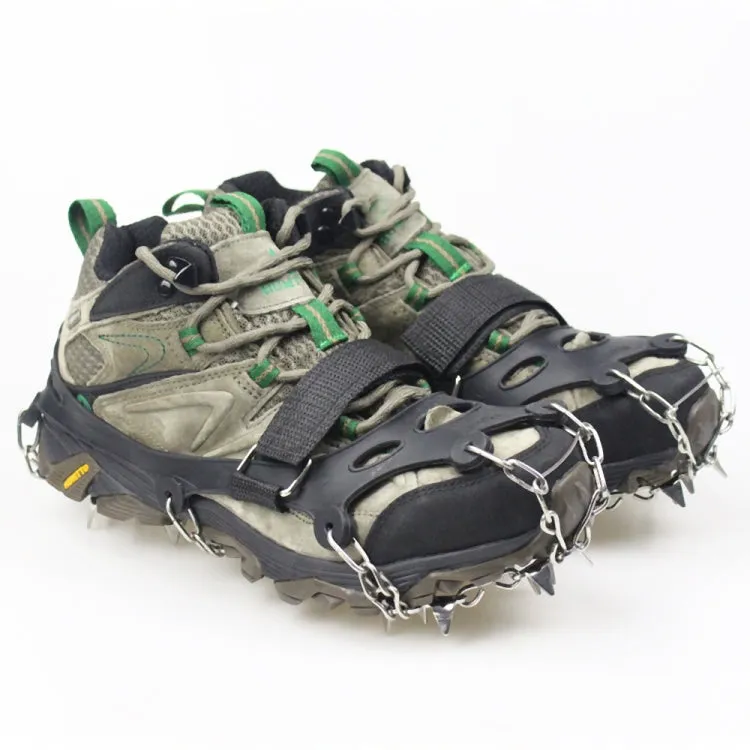 1 Pair  23 Spikes Crampons Outdoor Winter Walk Ice Fishing Snow Shoe Spikes,Size: M Black