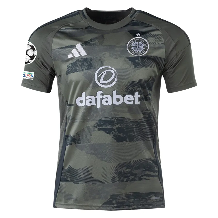 adidas Celtic Third Jersey w/ Champions League Patches 24/25 (Army Green)