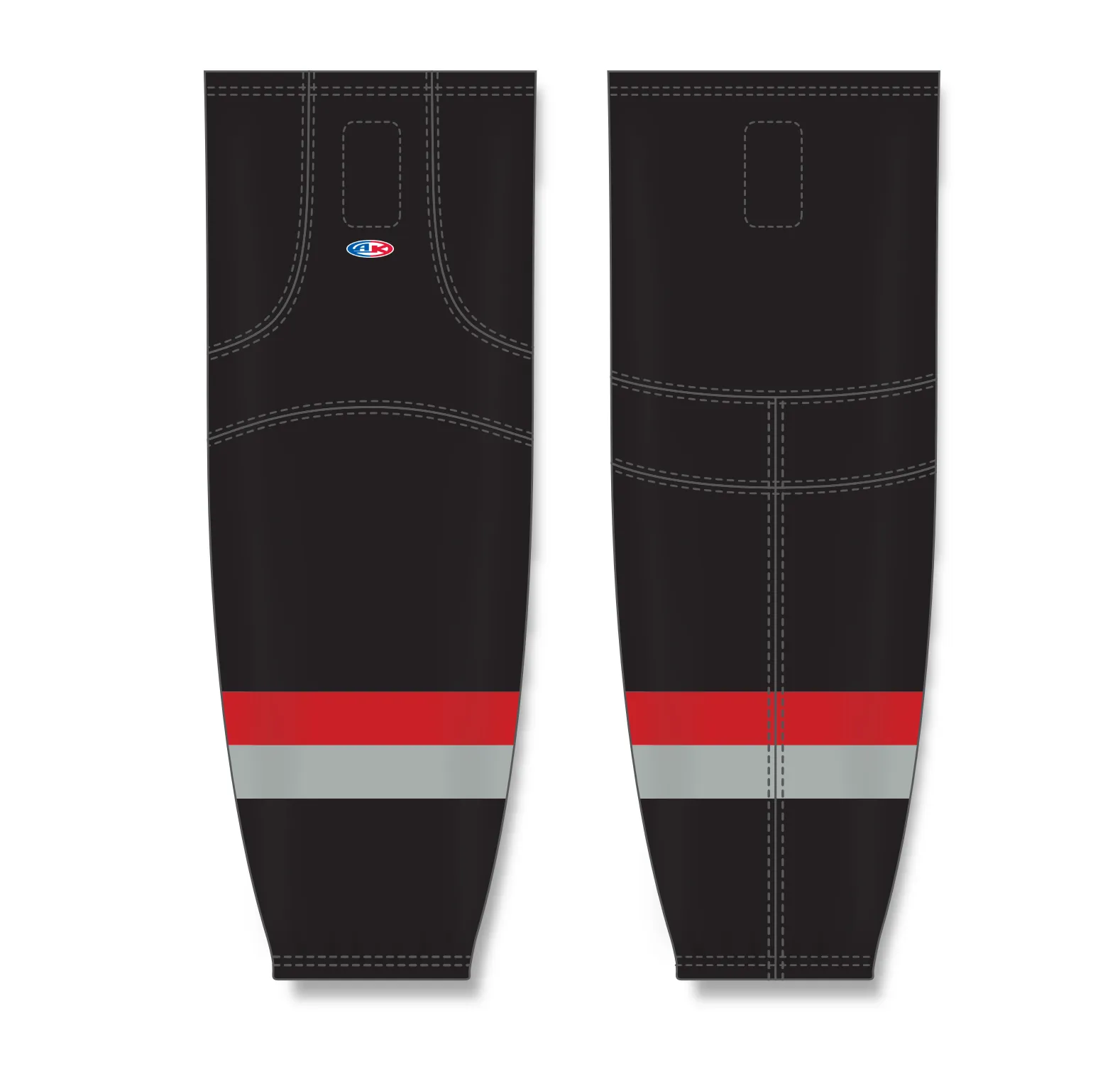 Athletic Knit (AK) HS2100-529 Carolina Hurricanes Third Black Mesh Ice Hockey Socks