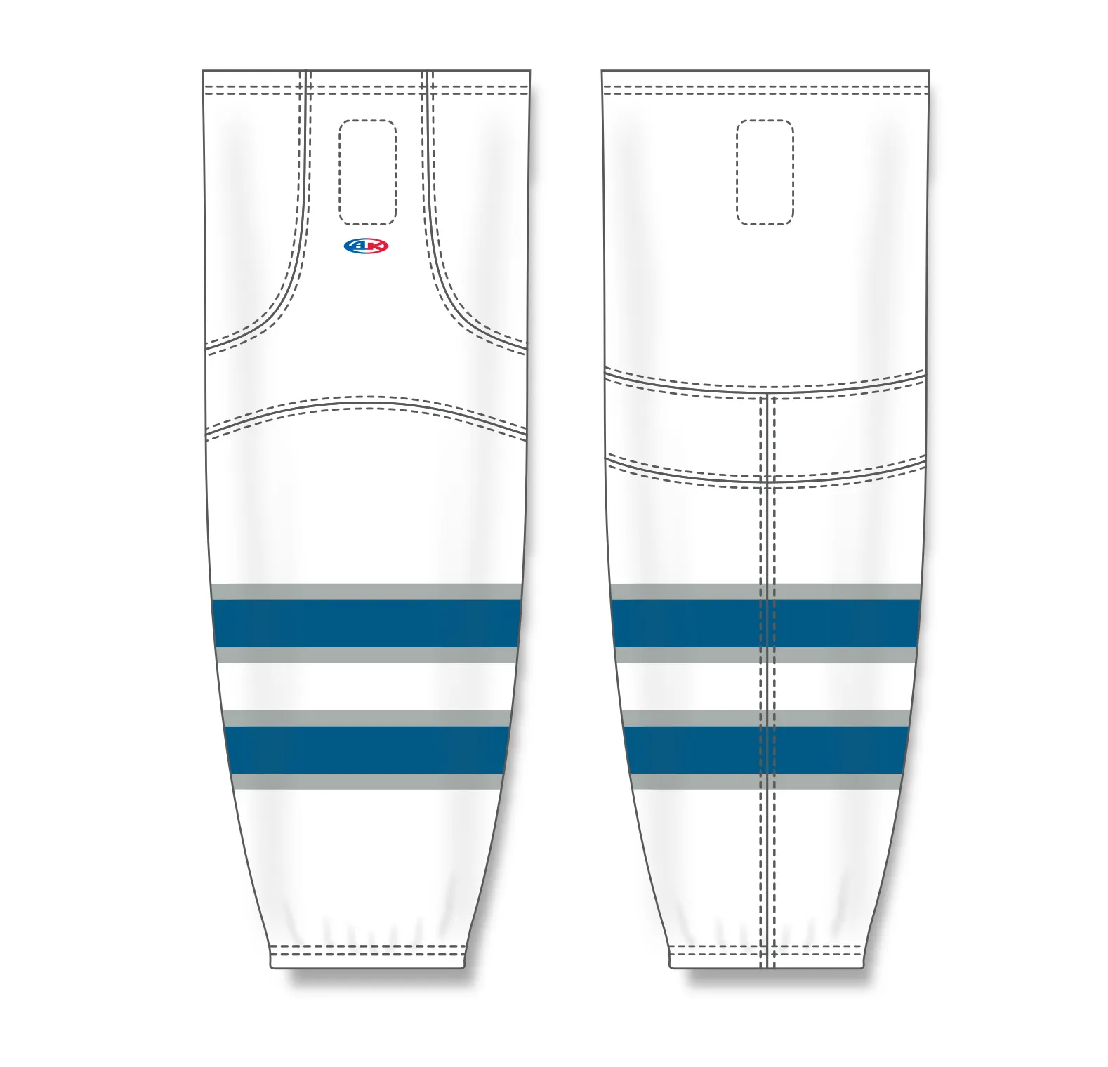 Athletic Knit (AK) HS2100-596 2011 Winnipeg Jets White Mesh Ice Hockey Socks