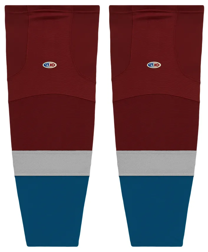 Athletic Knit (AK) HS2100-804 2011 Colorado Avalanche Cardinal Red Mesh Ice Hockey Socks