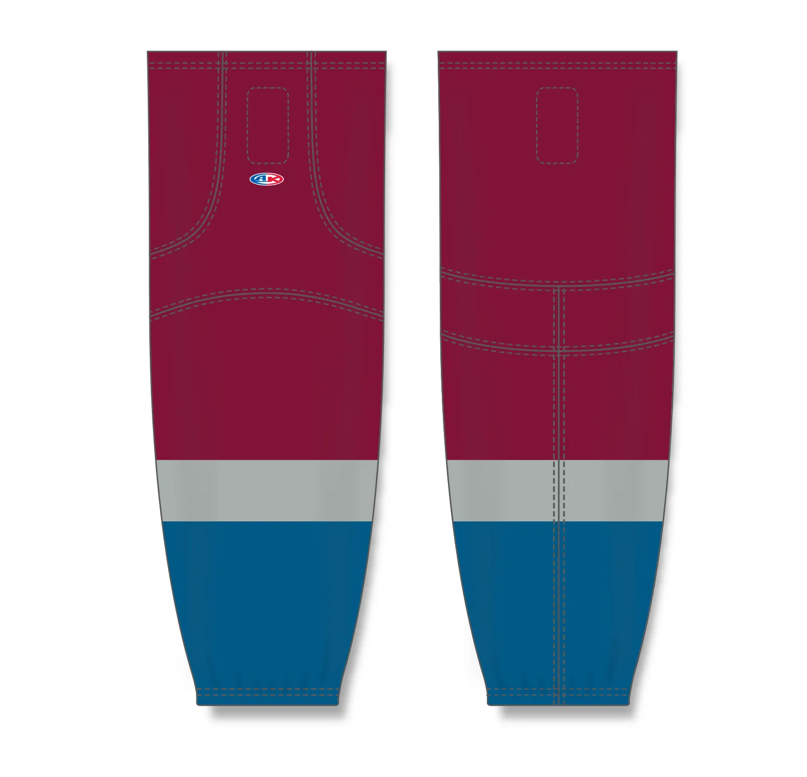 Athletic Knit (AK) HS2100-804 2011 Colorado Avalanche Cardinal Red Mesh Ice Hockey Socks