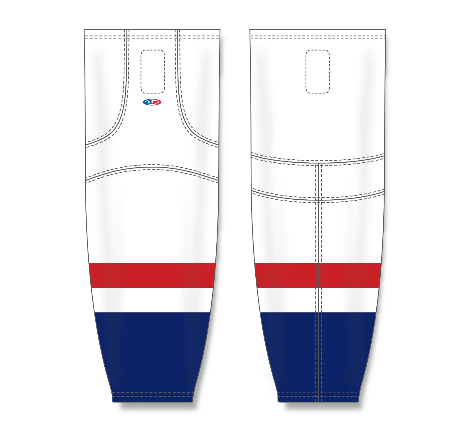 Athletic Knit (AK) HS2100-809 2013 Washington Capitals White Mesh Ice Hockey Socks