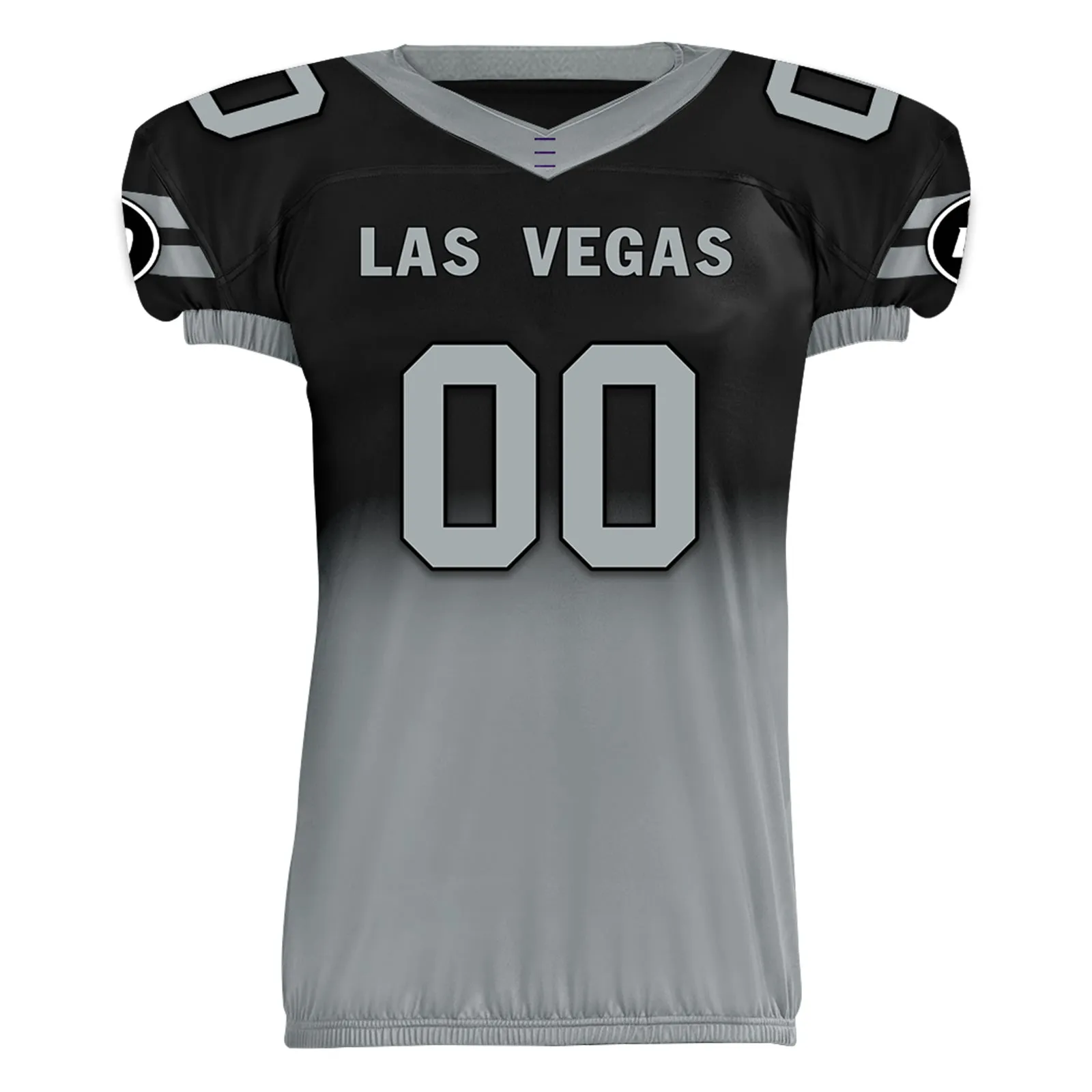 Custom Black Gray Fade Fashion Las Vegas High-Performance American Football Jersey FBJ06-D020252-20