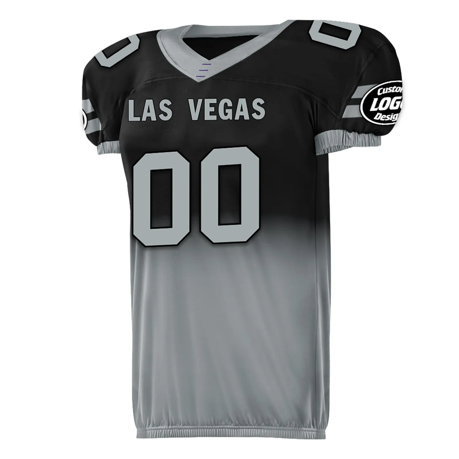 Custom Black Gray Fade Fashion Las Vegas High-Performance American Football Jersey FBJ06-D020252-20