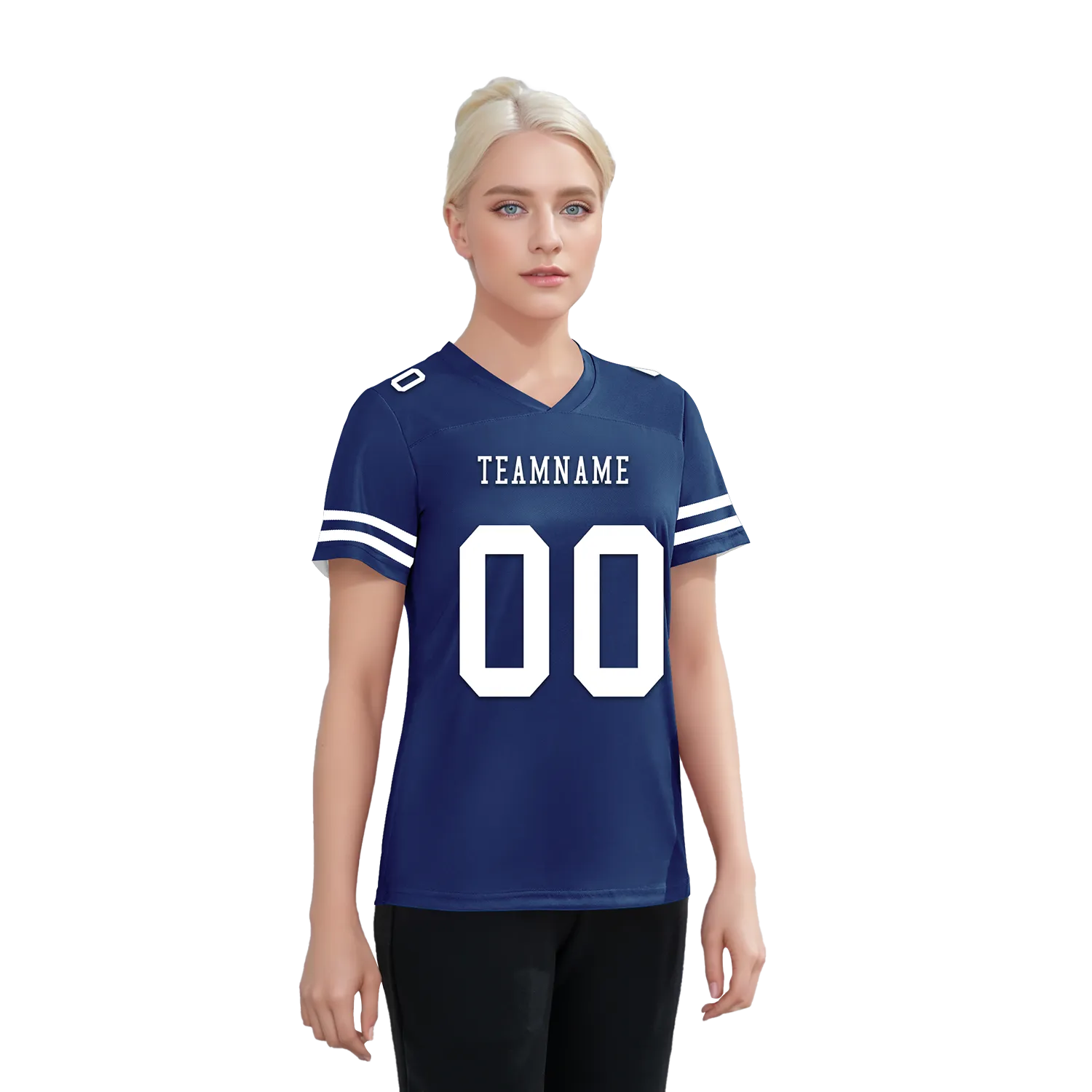 Custom Blue Classic Style Personalized Authentic Football Jersey FBJ02-bd0a70bf