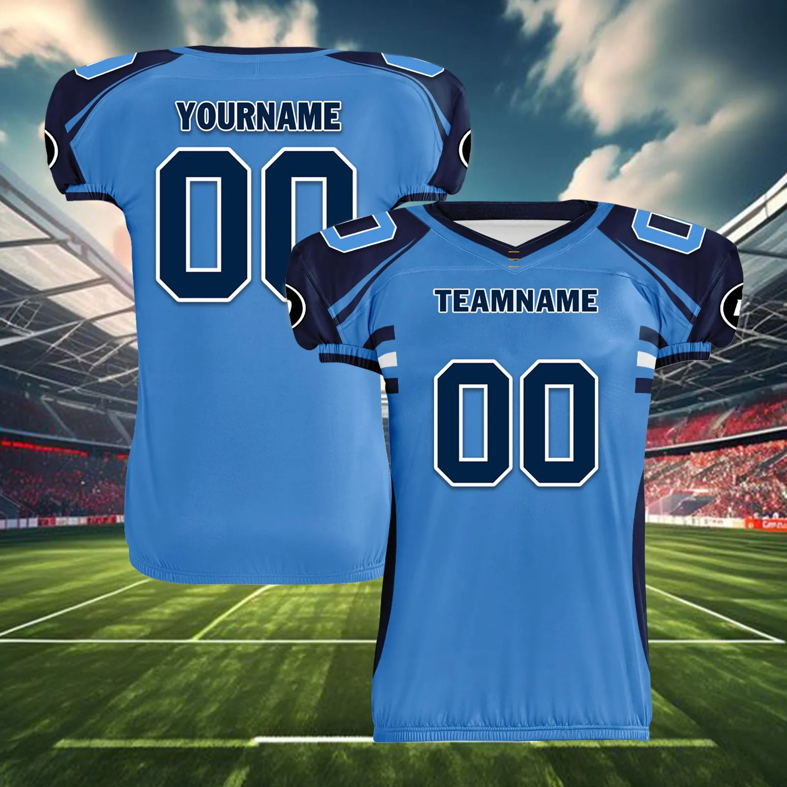 Custom Blue Deep Blue Tennessee High-Performance American Football Jersey FBJ06-D023001-32