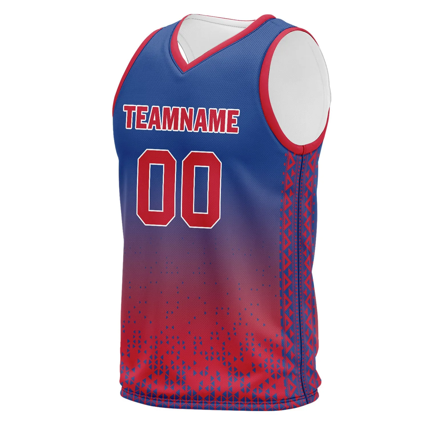 Custom Blue Red Fade Fashion Sports Uniform Basketball Jersey BBJ01-D020102-1