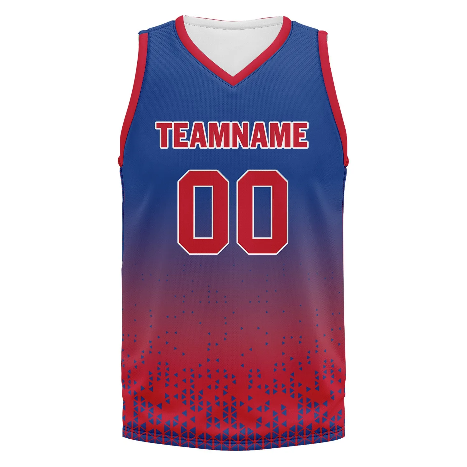 Custom Blue Red Fade Fashion Sports Uniform Basketball Jersey BBJ01-D020102-1