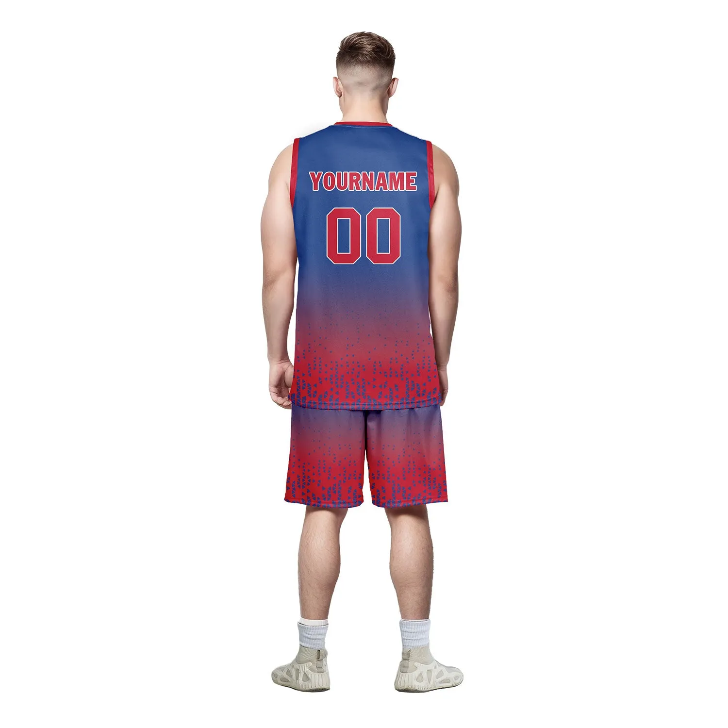 Custom Blue Red Fade Fashion Sports Uniform Basketball Jersey BBJ01-D020102-1