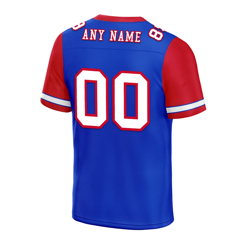 Custom Blue Red Two Tone White Personalized Authentic Football Jersey FBJ02-bc0f09d