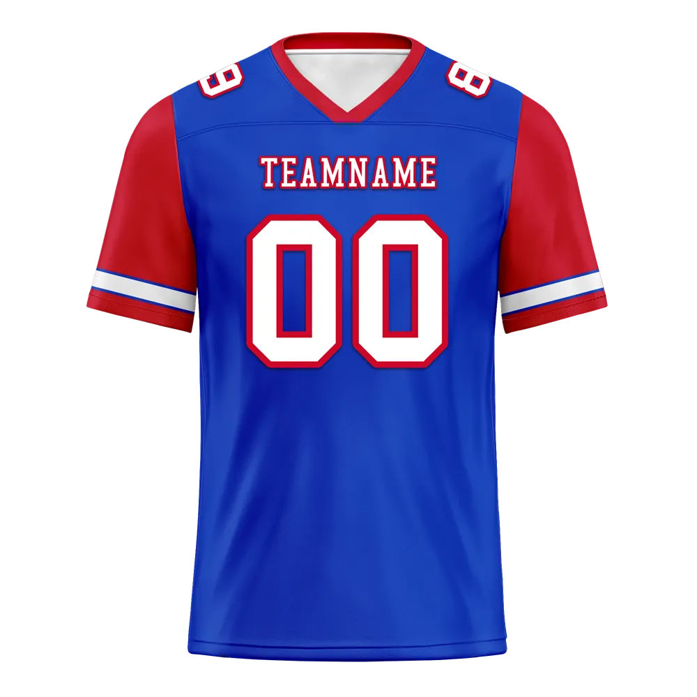 Custom Blue Red Two Tone White Personalized Authentic Football Jersey FBJ02-bc0f09d