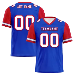 Custom Blue Red Two Tone White Personalized Authentic Football Jersey FBJ02-bc0f09d