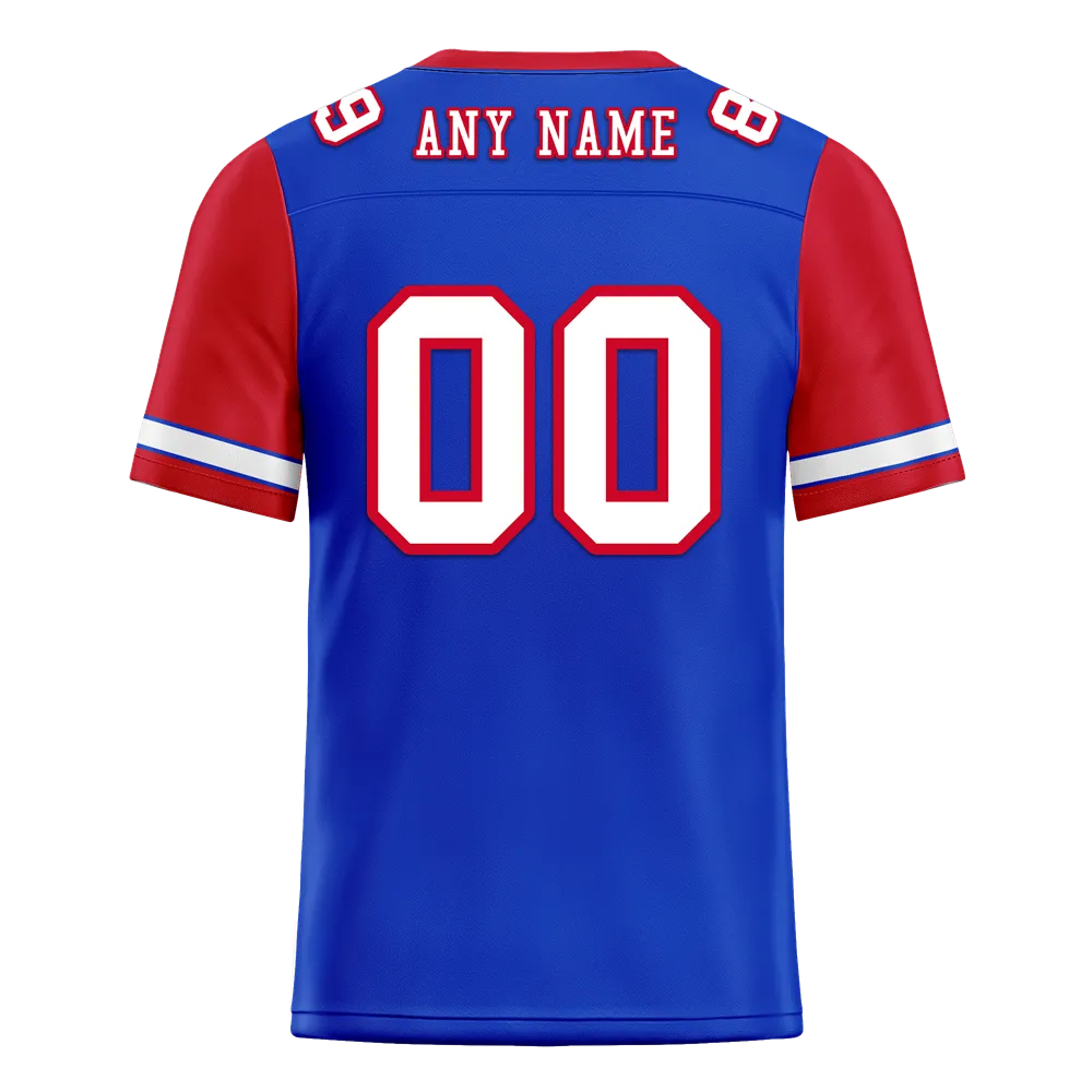 Custom Blue Red Two Tone White Personalized Authentic Football Jersey FBJ02-bc0f09d