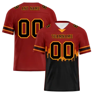 Custom Brown Black Graffiti Pattern Black Personalized Authentic Football Jersey FBJ02-bc0fadf