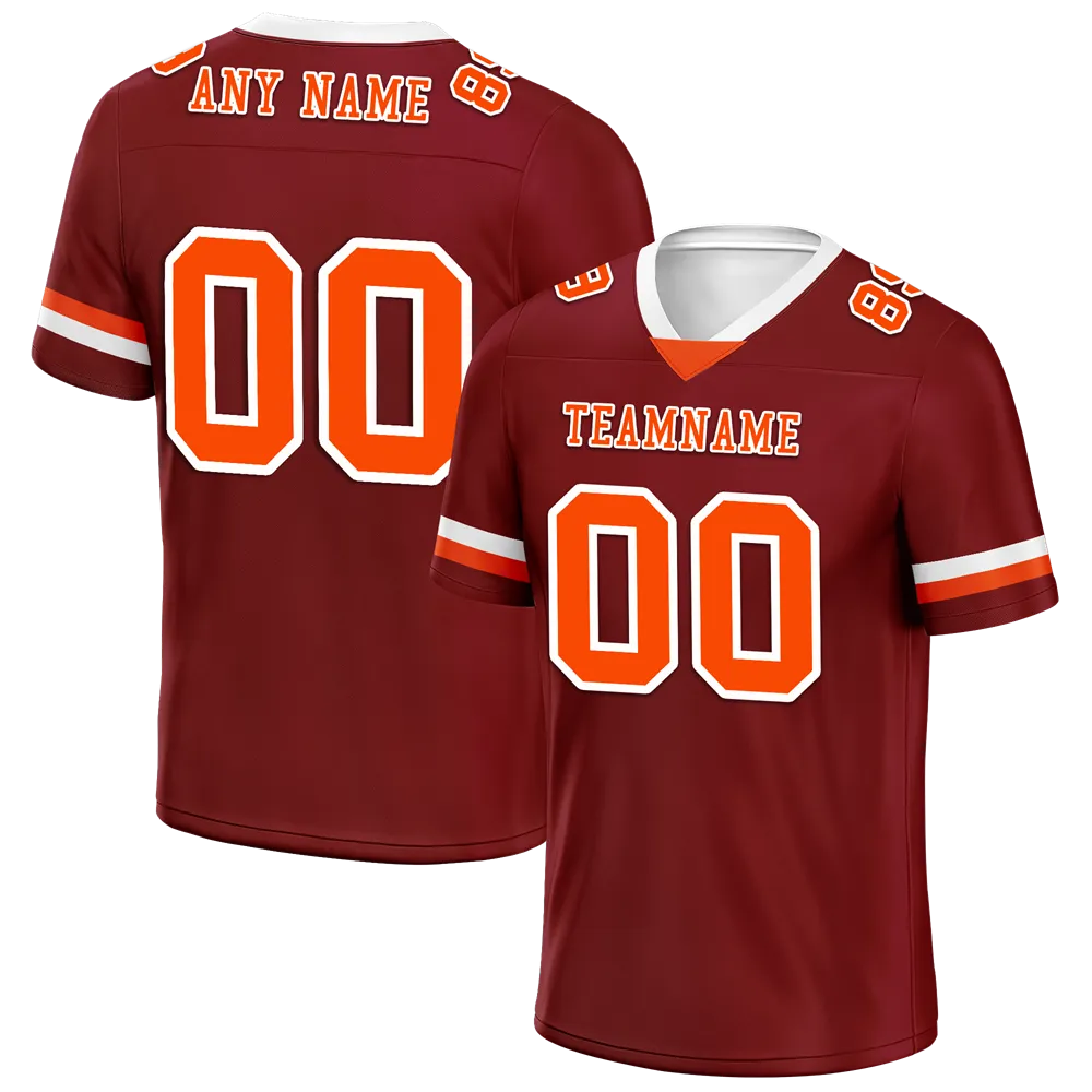 Custom Brown Classic Style Orange Personalized Authentic Football Jersey FBJ02-bc0f00d