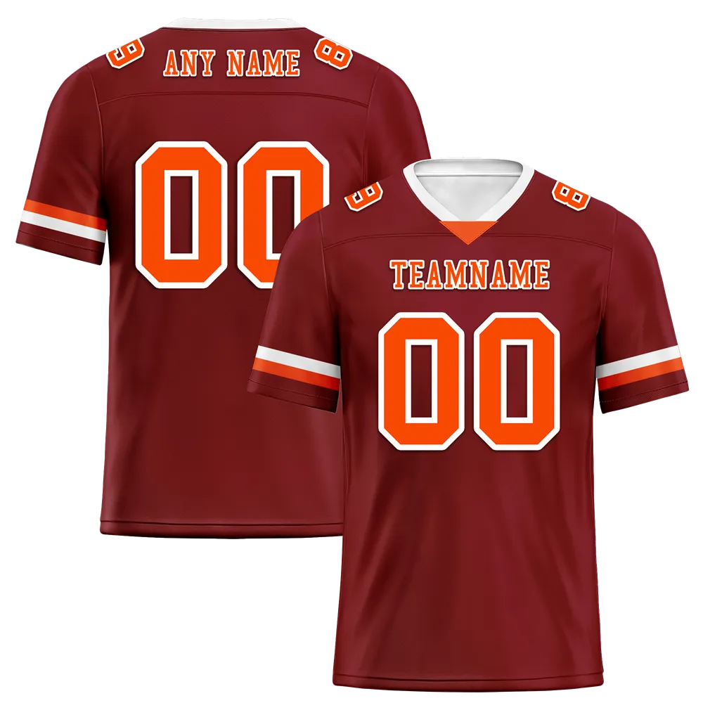 Custom Brown Classic Style Orange Personalized Authentic Football Jersey FBJ02-bc0f00d