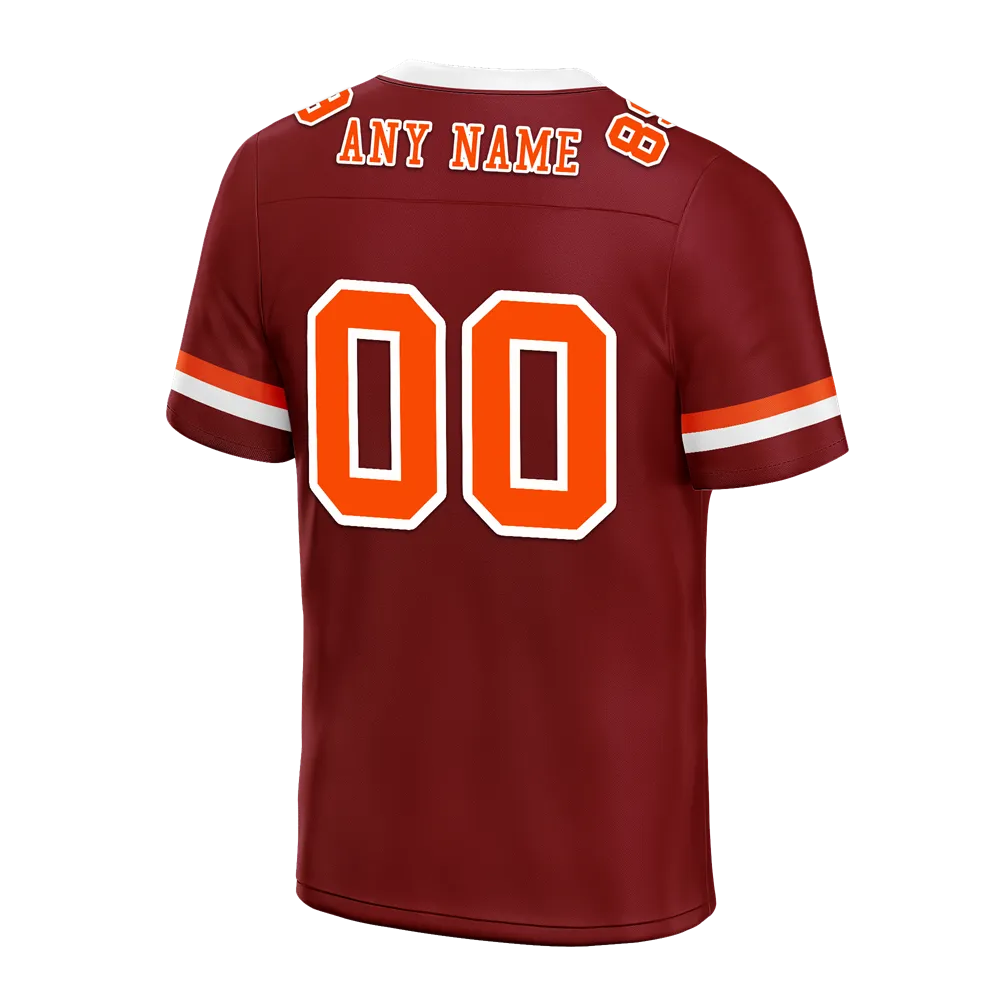 Custom Brown Classic Style Orange Personalized Authentic Football Jersey FBJ02-bc0f00d