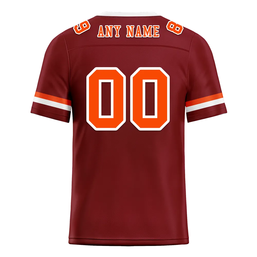 Custom Brown Classic Style Orange Personalized Authentic Football Jersey FBJ02-bc0f00d