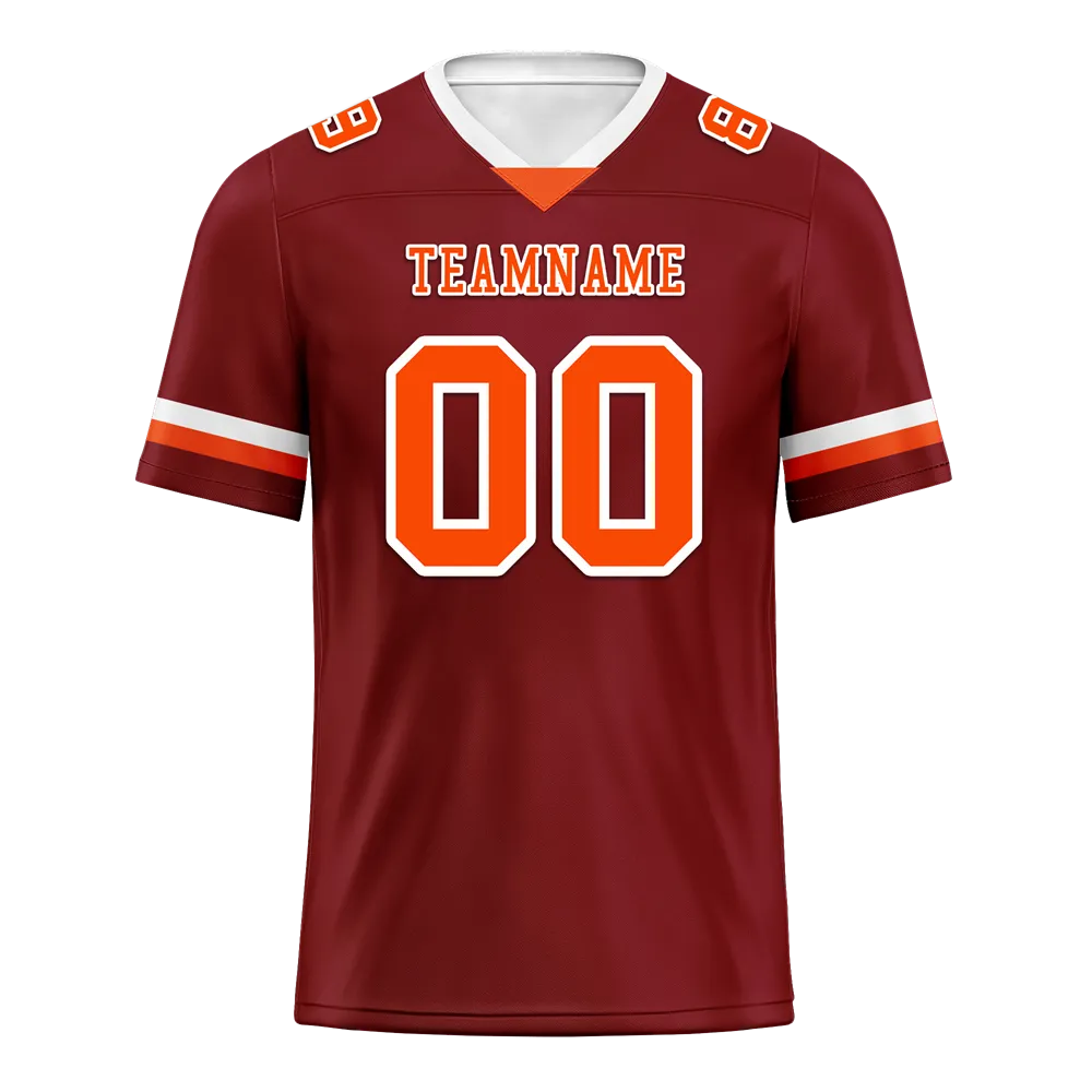 Custom Brown Classic Style Orange Personalized Authentic Football Jersey FBJ02-bc0f00d