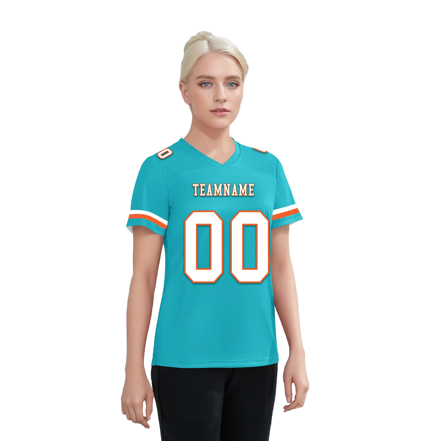 Custom Cyan Classic Style Personalized Authentic Football Jersey FBJ02-bd0a70ba