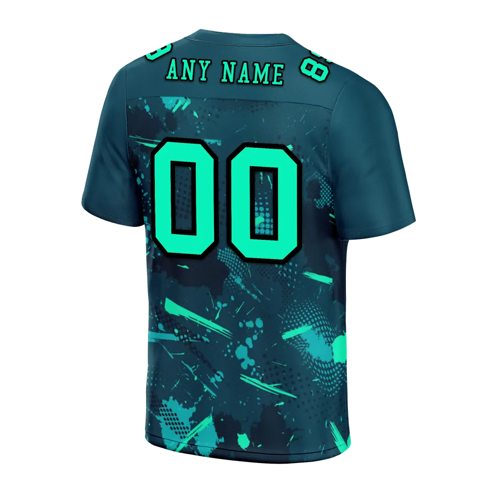 Custom Green Graffiti Pattern Green Personalized Authentic Football Jersey FBJ02-bc0fab8