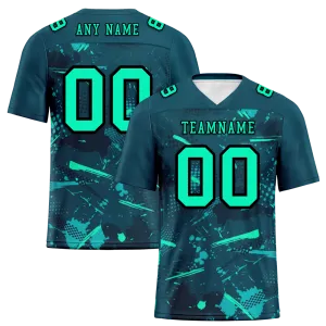 Custom Green Graffiti Pattern Green Personalized Authentic Football Jersey FBJ02-bc0fab8