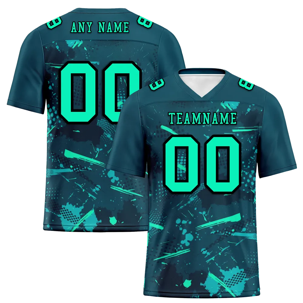 Custom Green Graffiti Pattern Green Personalized Authentic Football Jersey FBJ02-bc0fab8