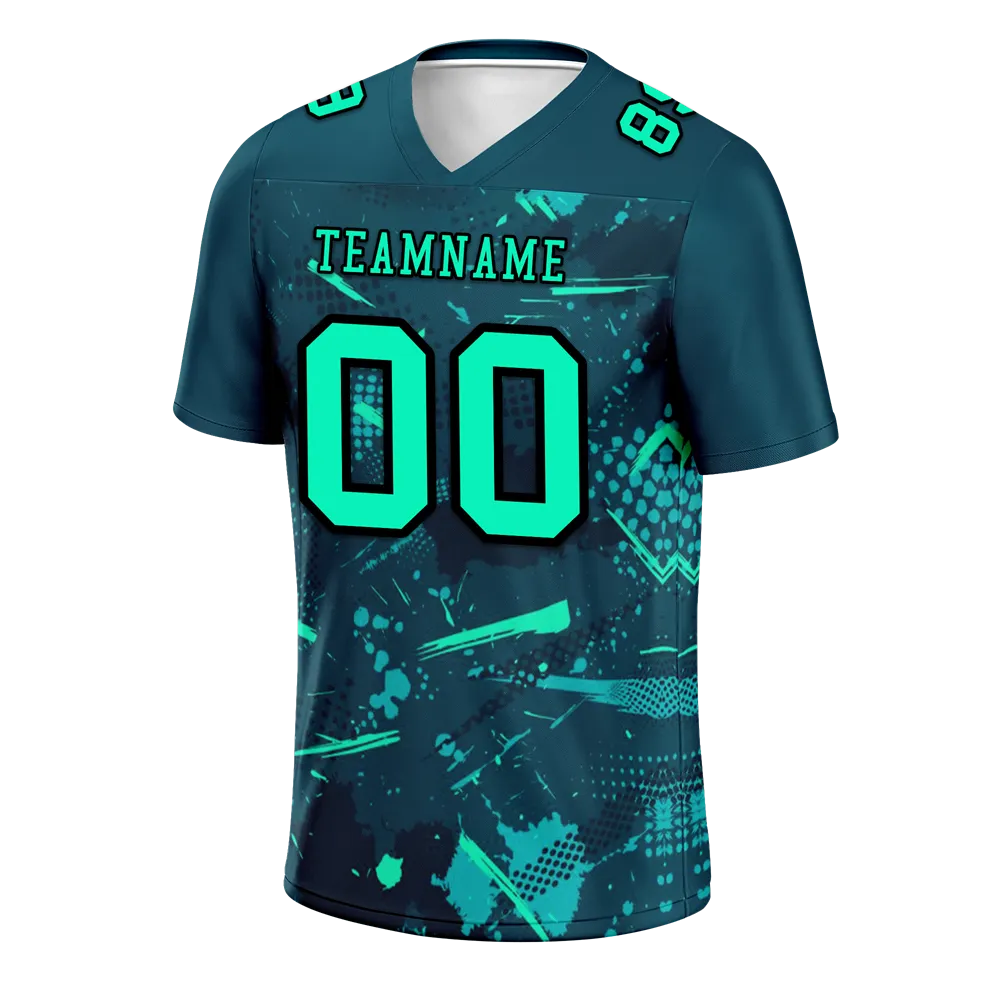 Custom Green Graffiti Pattern Green Personalized Authentic Football Jersey FBJ02-bc0fab8