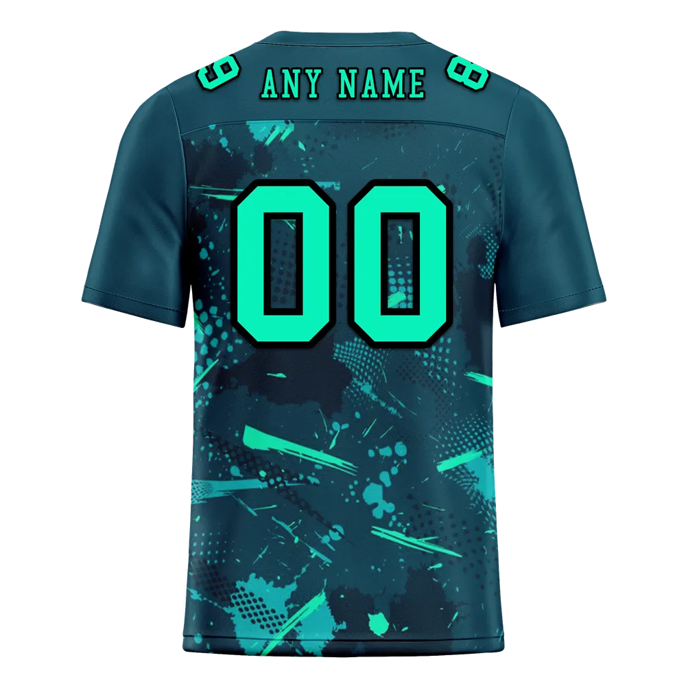 Custom Green Graffiti Pattern Green Personalized Authentic Football Jersey FBJ02-bc0fab8