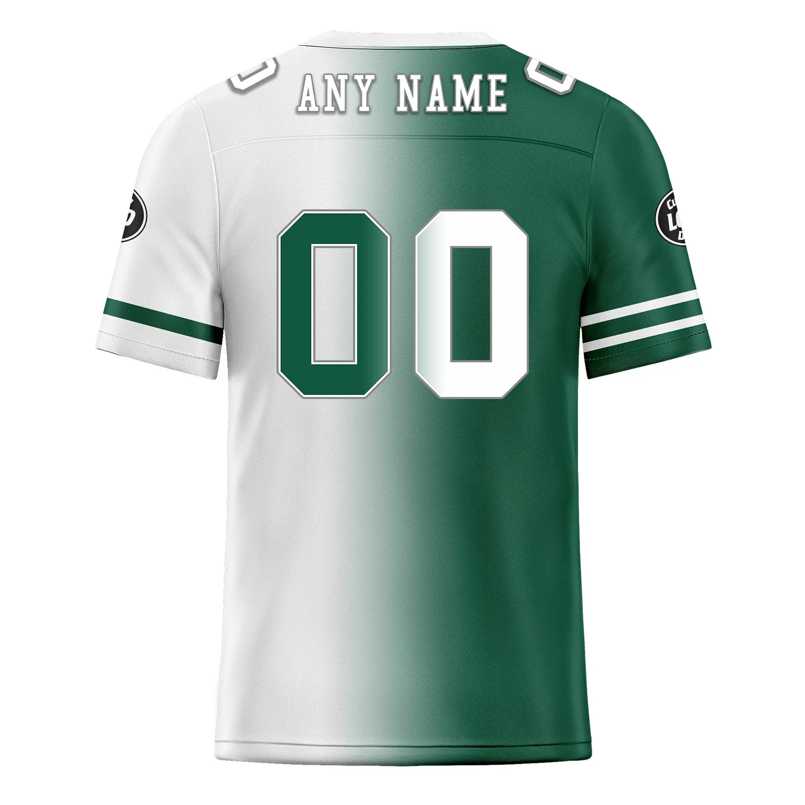 Custom Green White New York Personalized Authentic Football Jersey FBJ02-D028017-30