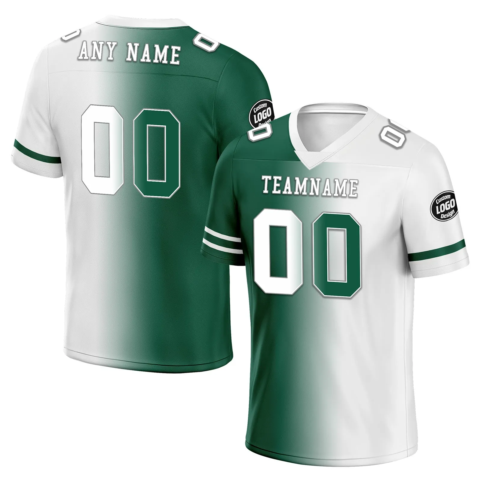 Custom Green White New York Personalized Authentic Football Jersey FBJ02-D028017-30