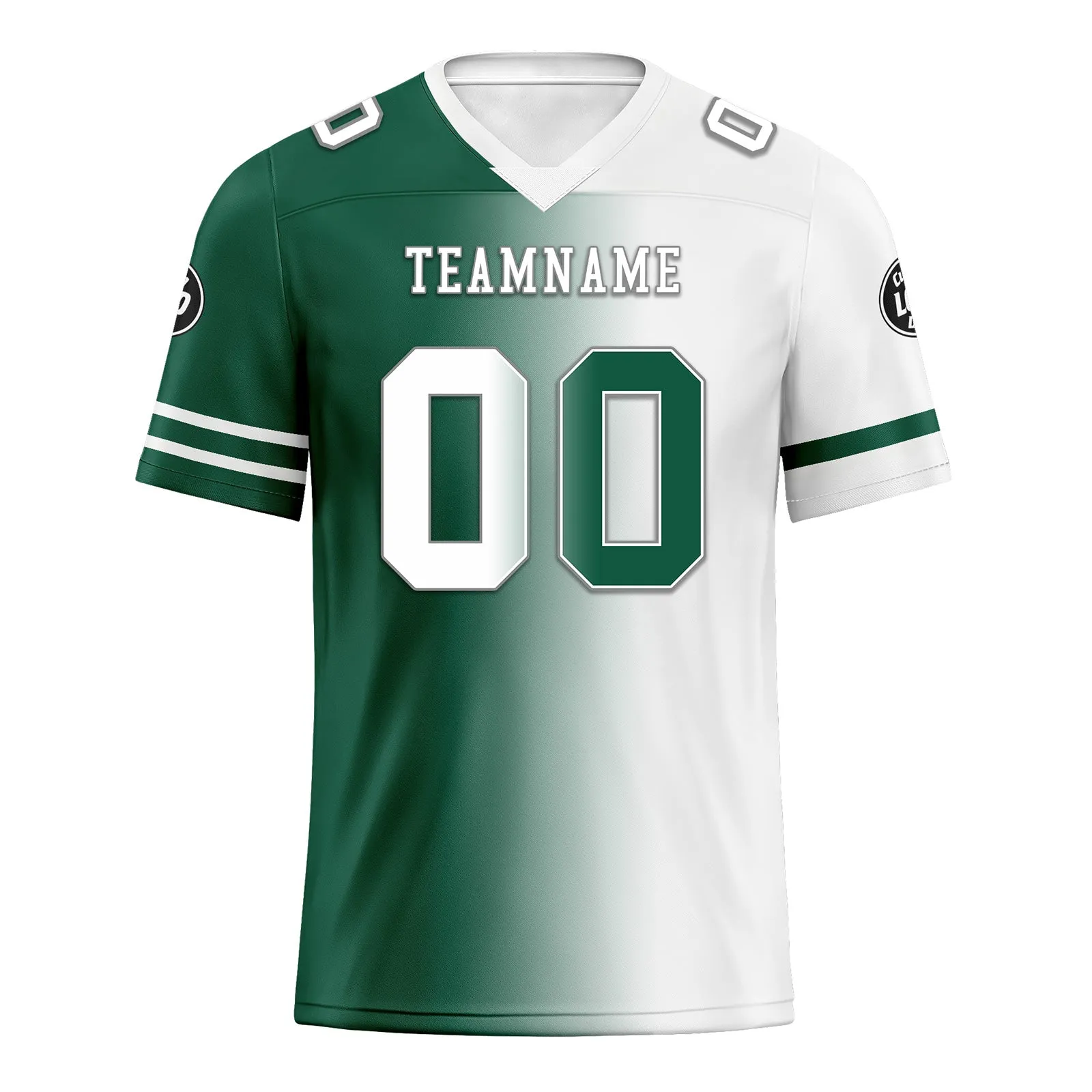 Custom Green White New York Personalized Authentic Football Jersey FBJ02-D028017-30