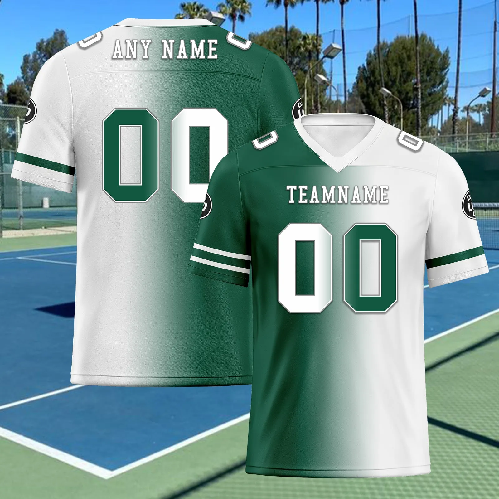 Custom Green White New York Personalized Authentic Football Jersey FBJ02-D028017-30