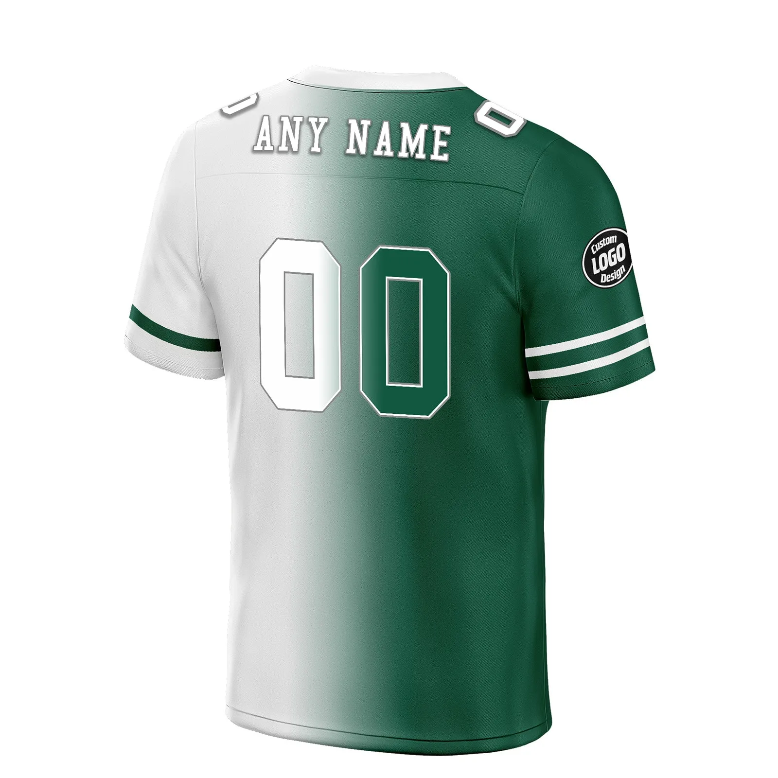 Custom Green White New York Personalized Authentic Football Jersey FBJ02-D028017-30