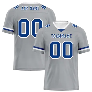 Custom Grey Classic Style Blue Personalized Authentic Football Jersey FBJ02-bc0f0ac