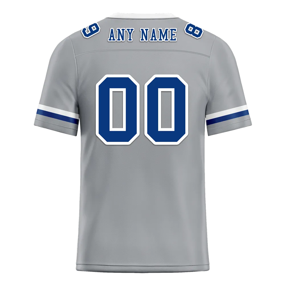 Custom Grey Classic Style Blue Personalized Authentic Football Jersey FBJ02-bc0f0ac