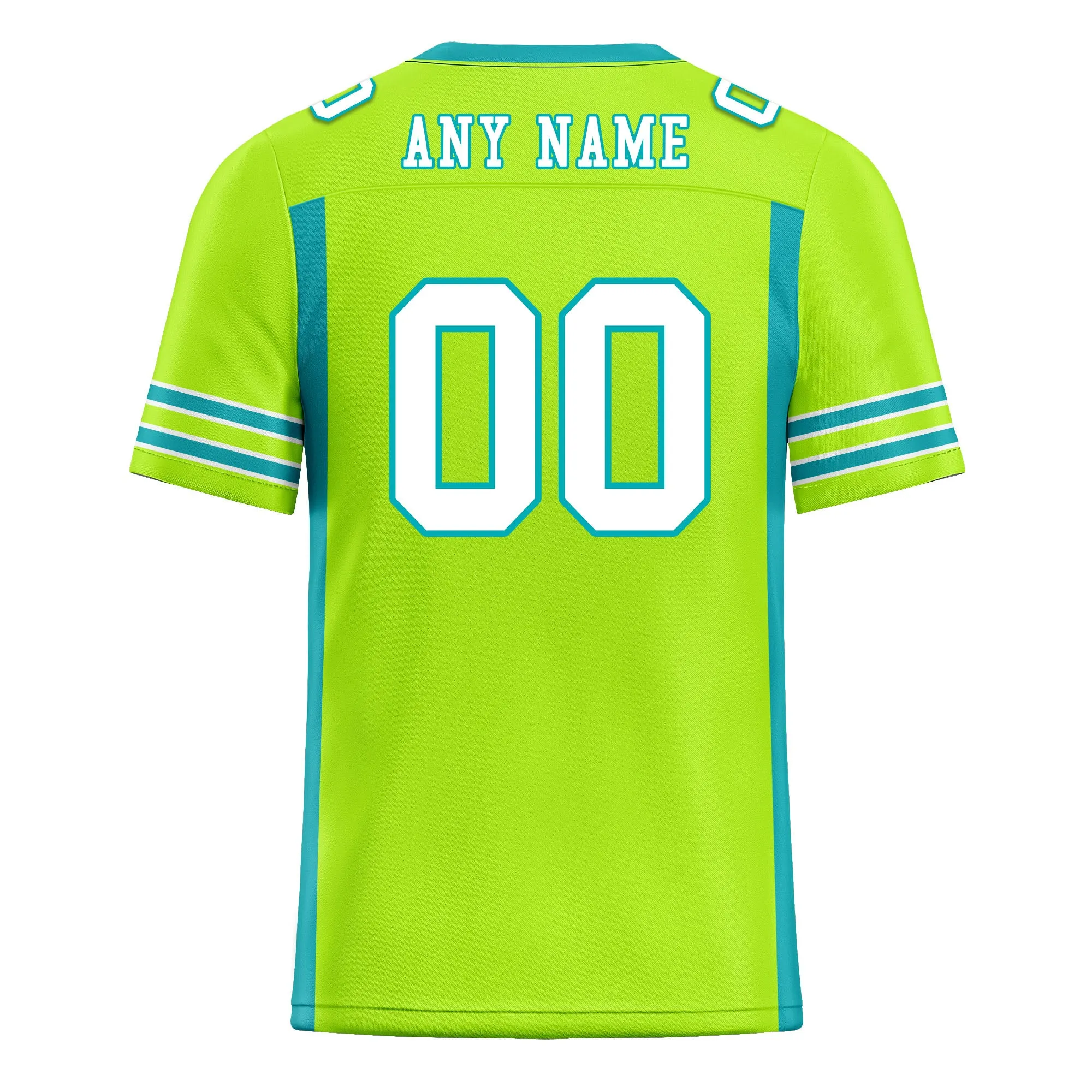 Custom Lemon Green Striped Sleeves Personalized Authentic Football Jersey FBJ02-D06054