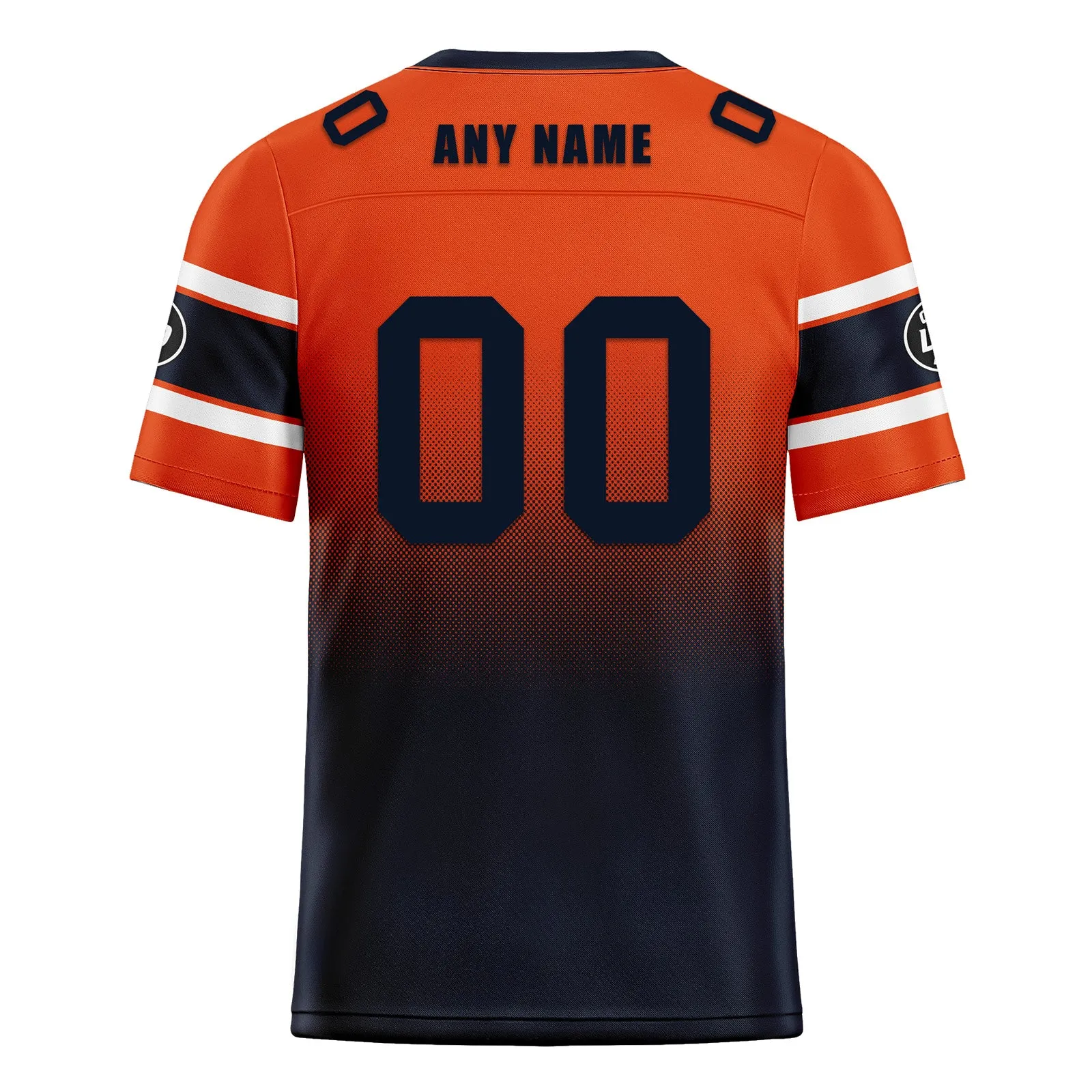 Custom Orange Blue Chicago Personalized Authentic Football Jersey FBJ02-D020249-7