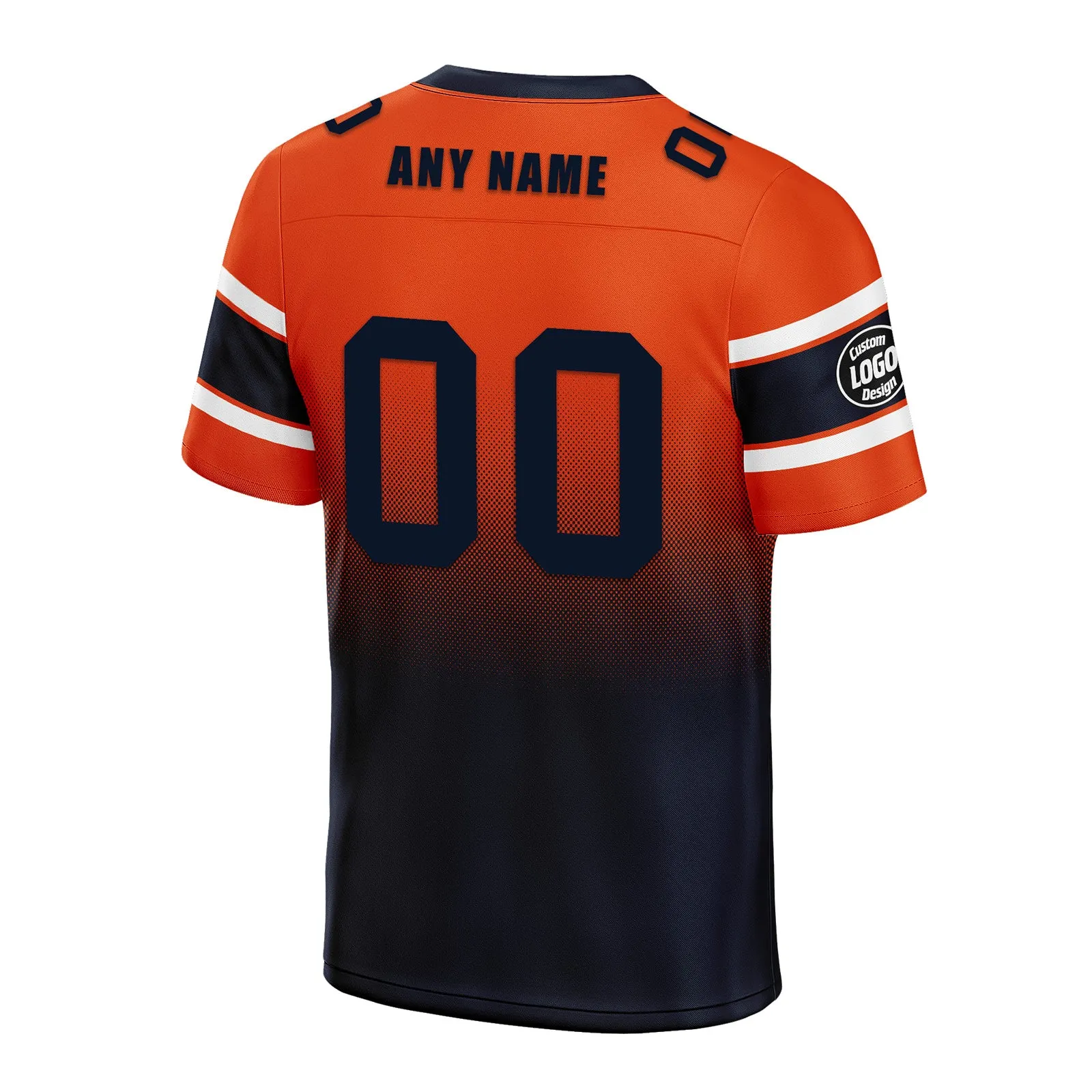 Custom Orange Blue Chicago Personalized Authentic Football Jersey FBJ02-D020249-7