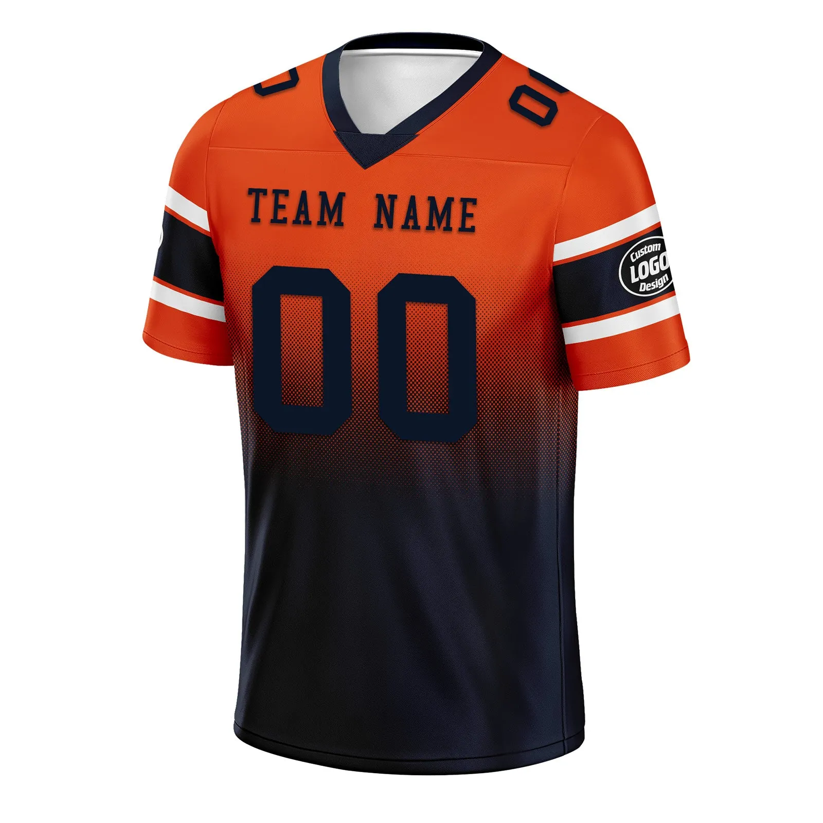 Custom Orange Blue Chicago Personalized Authentic Football Jersey FBJ02-D020249-7