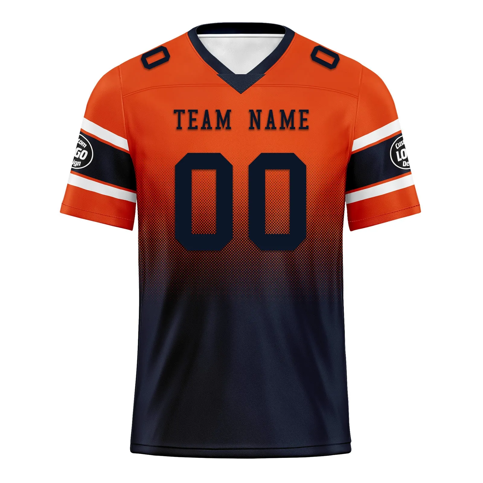 Custom Orange Blue Chicago Personalized Authentic Football Jersey FBJ02-D020249-7