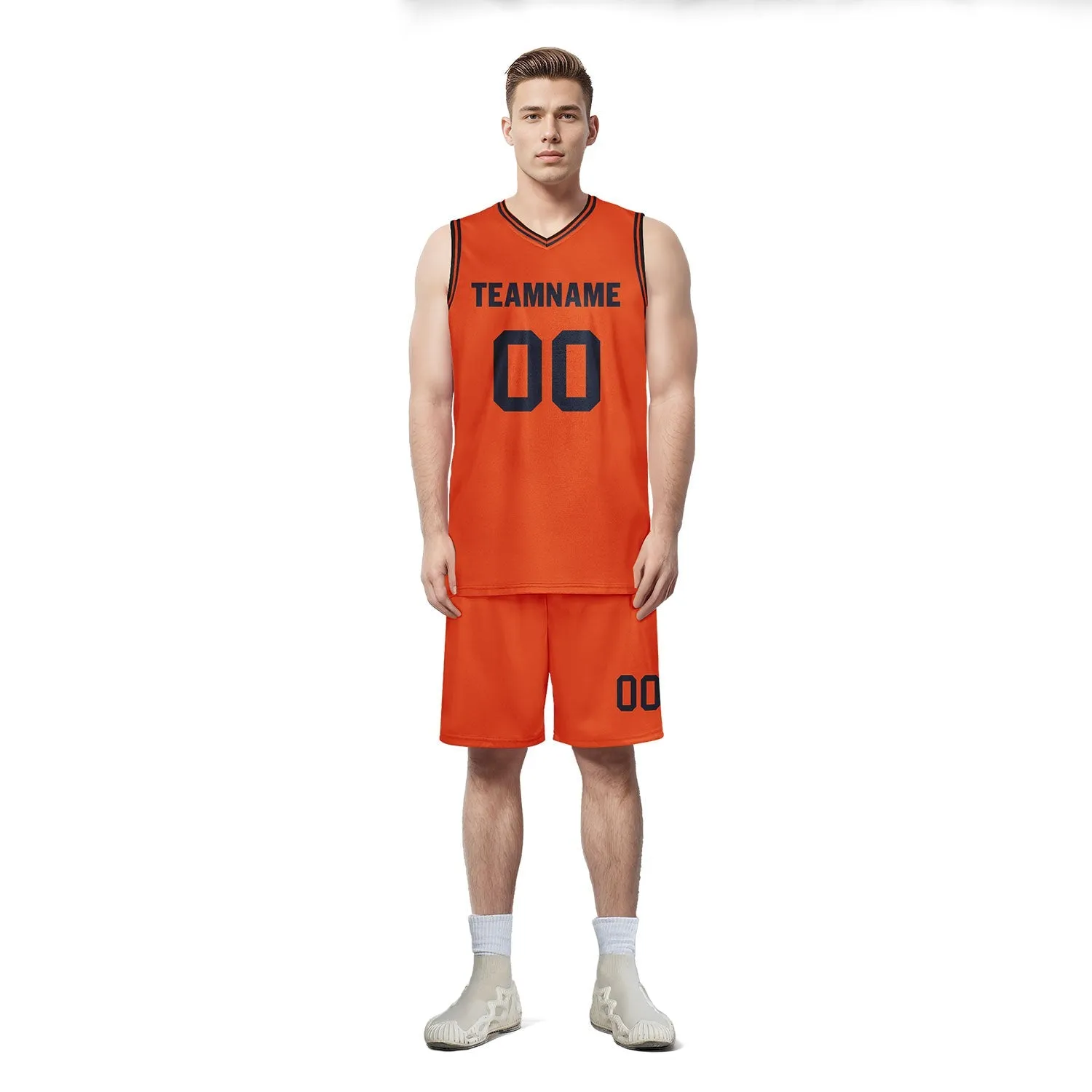 Custom Orange Classic Style Sports Uniform Basketball Jersey BBJ01-D020105-8