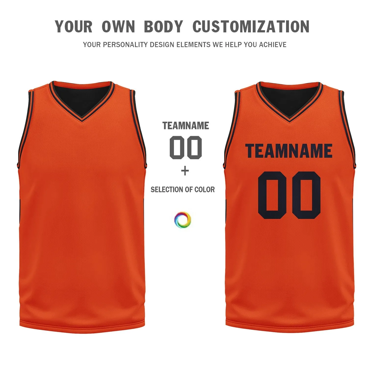 Custom Orange Classic Style Sports Uniform Basketball Jersey BBJ01-D020105-8