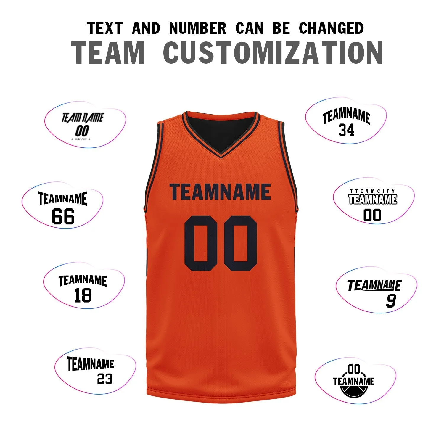 Custom Orange Classic Style Sports Uniform Basketball Jersey BBJ01-D020105-8