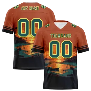 Custom Orange Hawaii Aqua Personalized Authentic Football Jersey FBJ02-bc0fa9f