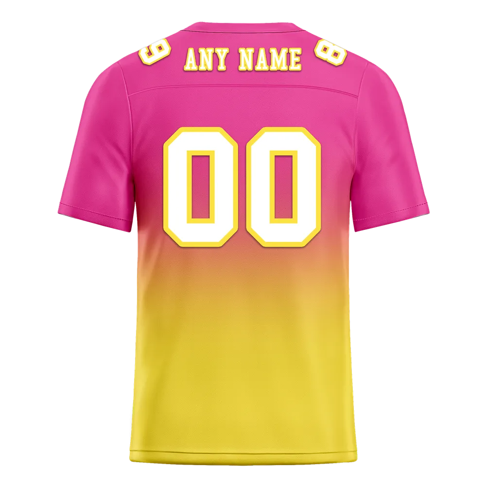 Custom Pink Yellow Fade Fashion White Personalized Authentic Football Jersey FBJ02-bc0f0cb