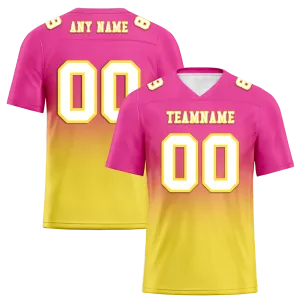 Custom Pink Yellow Fade Fashion White Personalized Authentic Football Jersey FBJ02-bc0f0cb