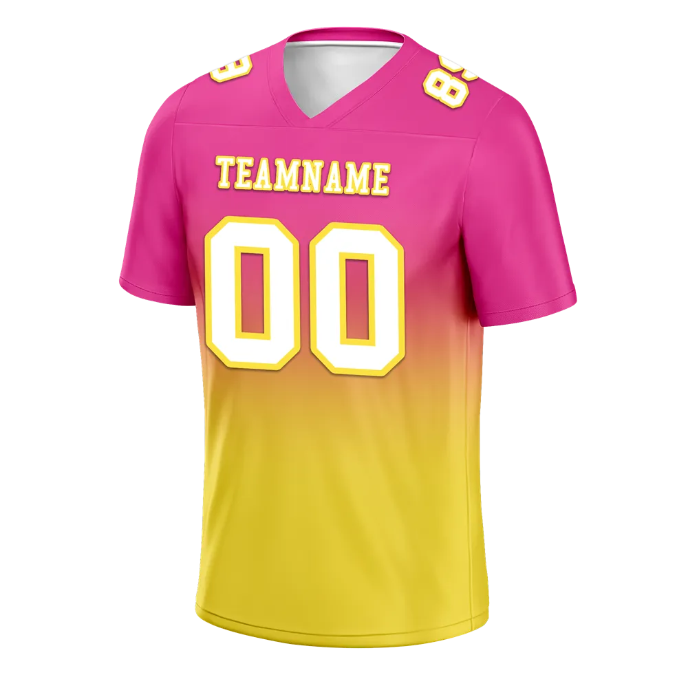 Custom Pink Yellow Fade Fashion White Personalized Authentic Football Jersey FBJ02-bc0f0cb