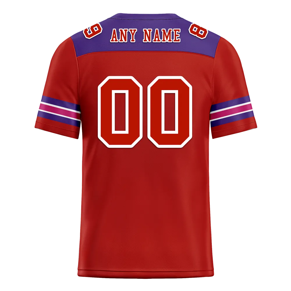 Custom Red Sleeve Stripes Red Personalized Authentic Football Jersey FBJ02-bc0f0e9